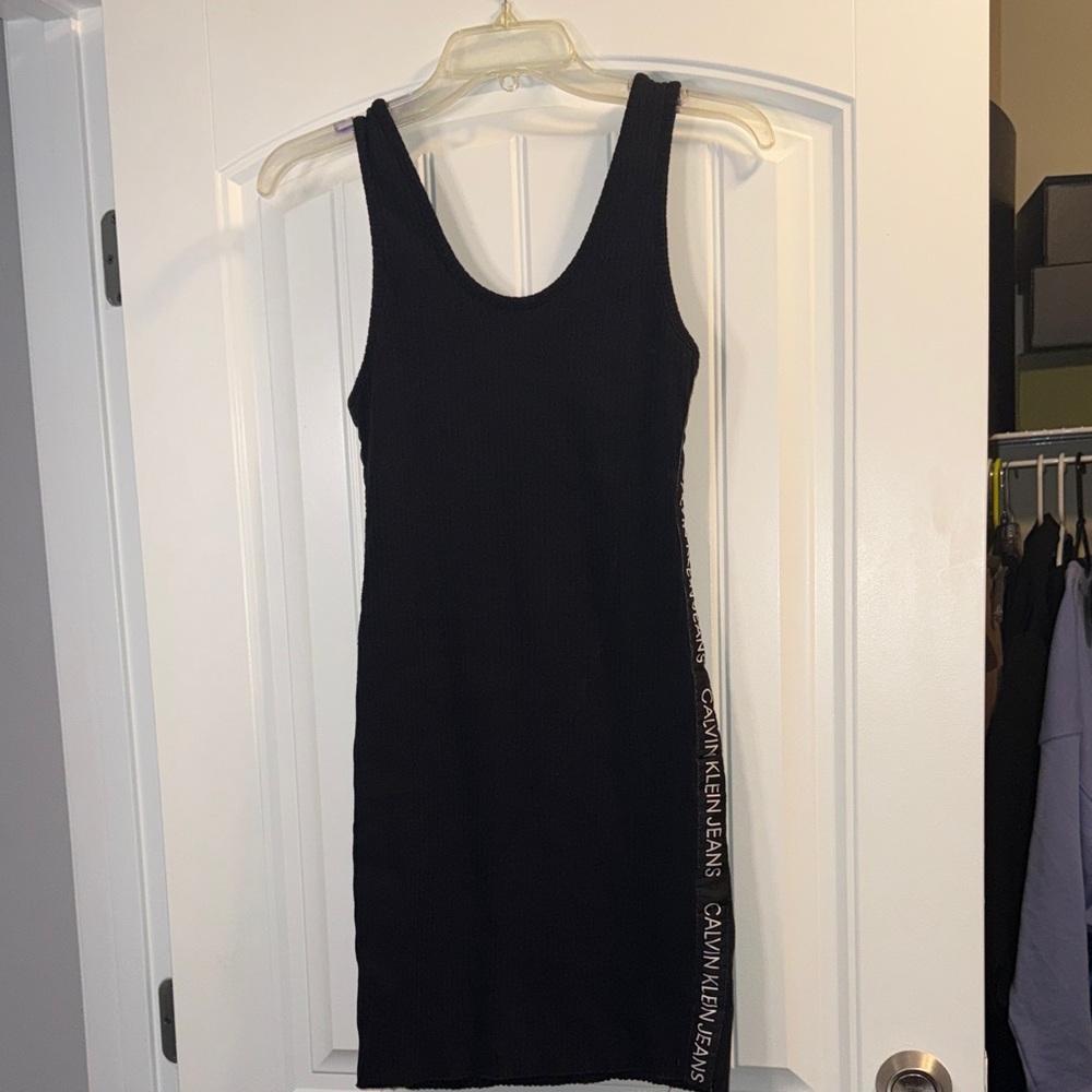 Calvin Klein Black Ribbed Mini Dress - Picture 3 of 5
